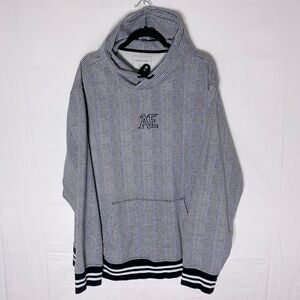 American Eagle Black White Micro Houndstooth Plaid Pullover Hoodie XXL